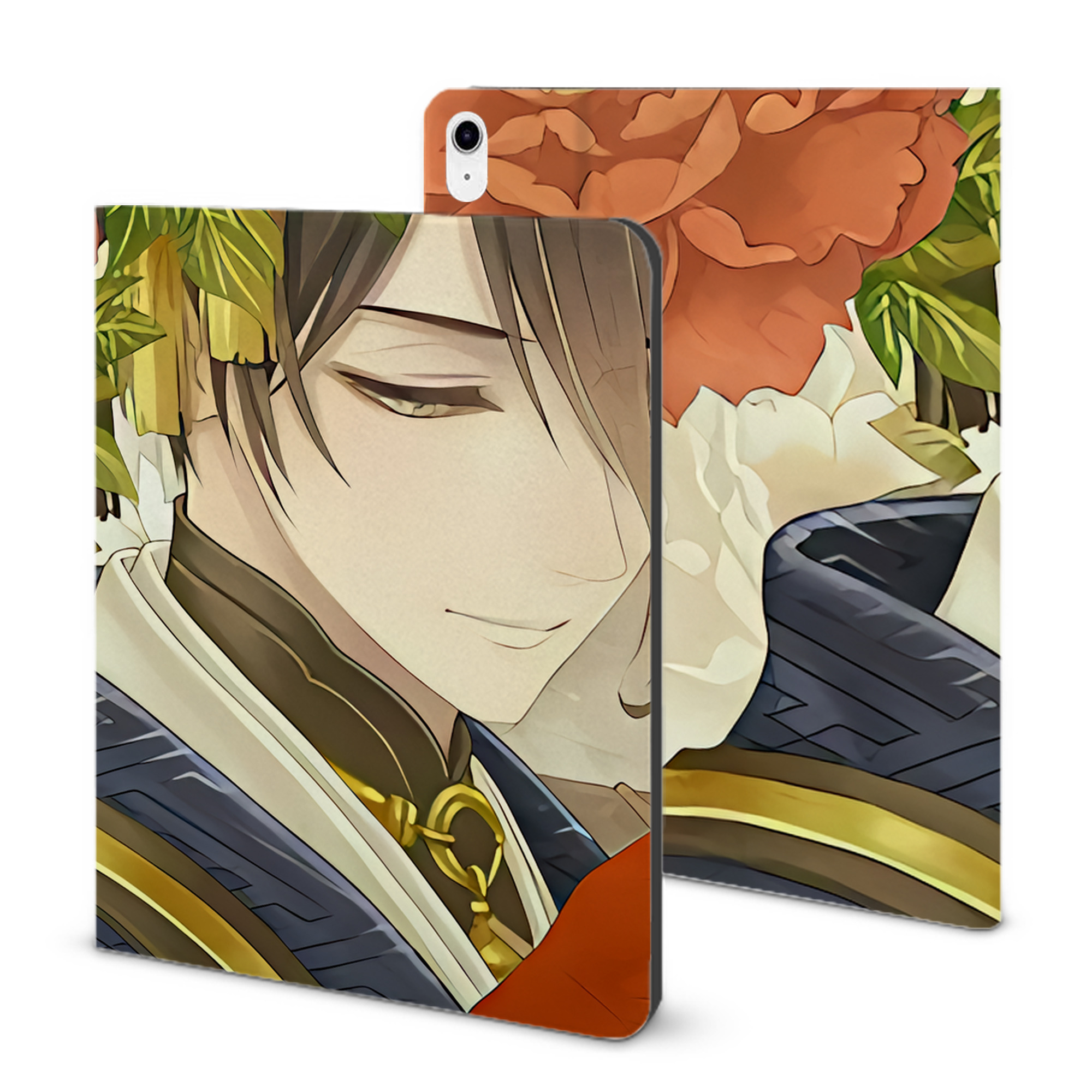 （画像用） 刀剣乱舞 Touken Ranbu IPad ケース ブック型 PUレザー TPU 耐衝撃 軽量 薄型 ペン収納なし 全面保護 IPad 各モデル対応